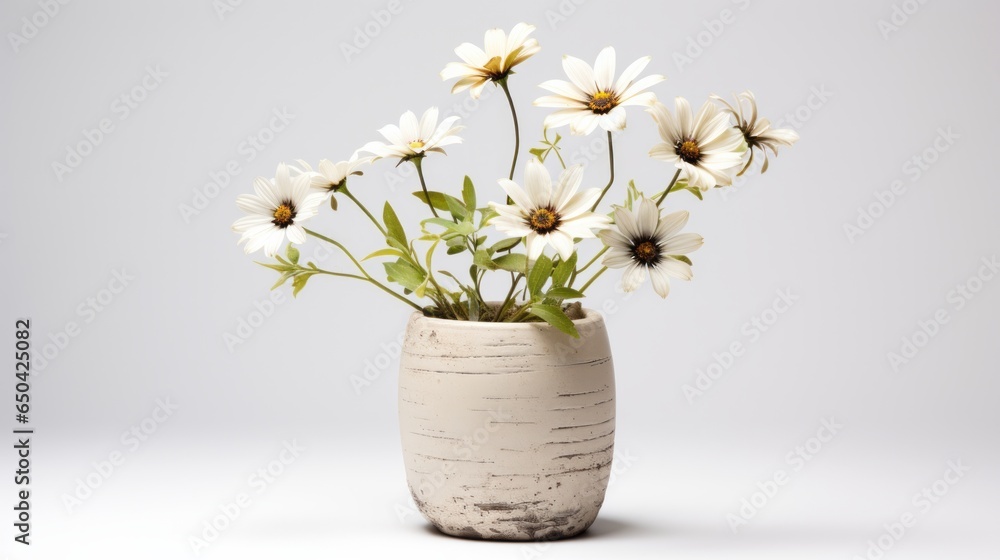 Plant, flower in a pot on white background Plant, flower in a pot on white background