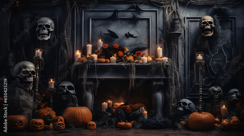 Halloween Theme Backdrop Realistic Style Halloween Poster Halloween Banner 16:9