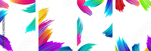 Colorful spectrum abstract brush strokes background with space for text.