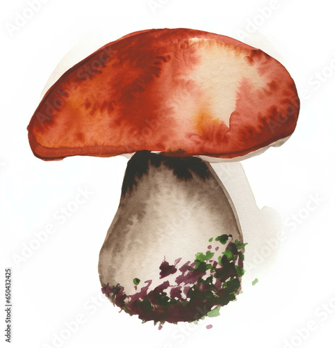 Namalowany grzyb borowik ilustracja