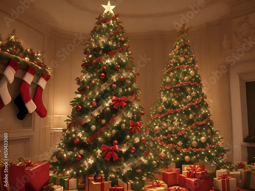 Christmas tree with gift boxes 