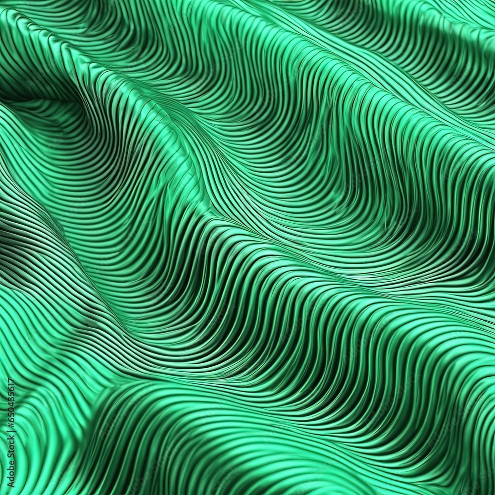 abstract background. 3d render abstract background. 3d render green wavy fabric background. 3d illustration.