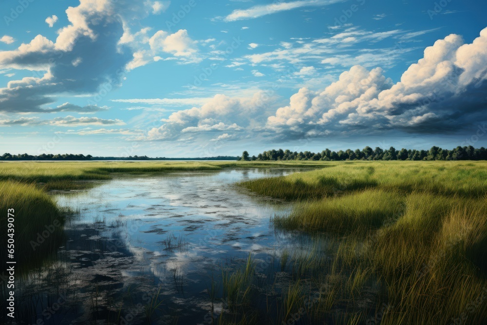 Endless Horizon Illusion: Hyper-Realistic Marshlands
