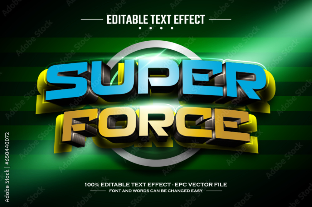 Super force 3D editable text effect template