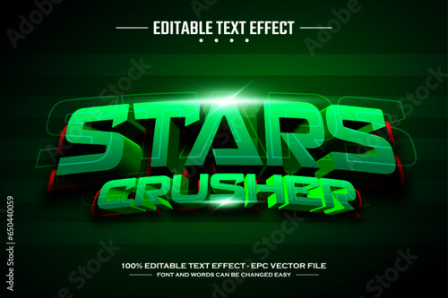 Stars crusher 3D editable text effect template