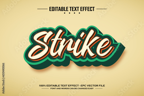 Strike 3D editable text effect template