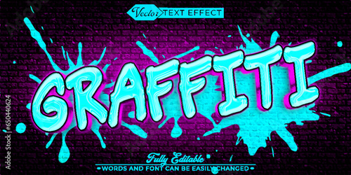 Colorful Street Wall Graffiti Vector Editable Text Effect Template