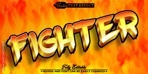 Gaming Fire Fighter Vector Editable Text Effect Template