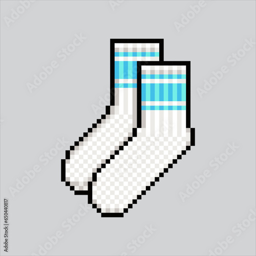 Pixel art illustration Socks. Pixelated Socks. Socks shoes icon pixelated
for the pixel art game and icon for website and video game. old school retro.
