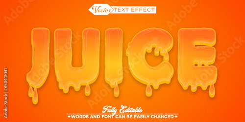Fluid Orange Juice Vector Editable Text Effect Template