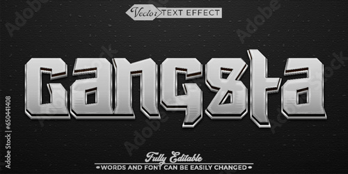 Gray Gangsta Vector Editable Text Effect Template