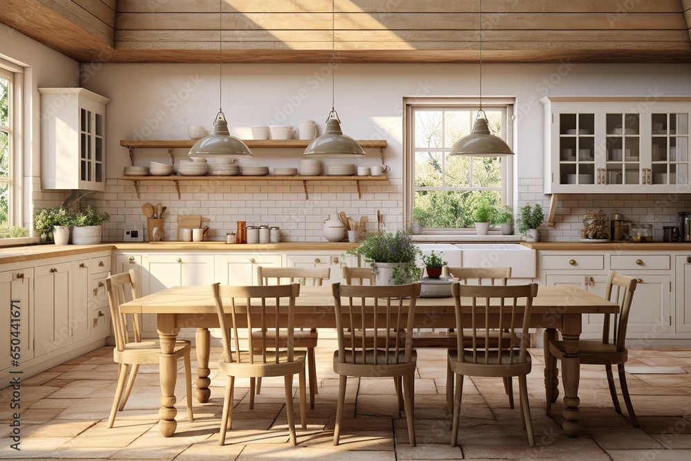 Bright, spacious and modern farmhouse style kitchen