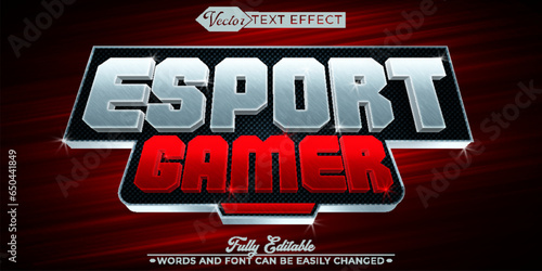 Esport Gamer ector Editable Text Effect Template