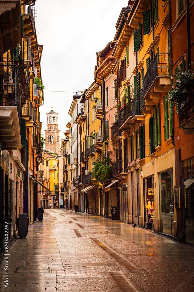 Rainy Day Street View in Italy