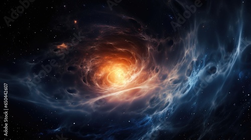 The haunting beauty of the universe unfolds in this snapshot capturing a black hole devouring a dense cloud of interstellar gas, leaving behind only emptiness and mystery. Mod3f