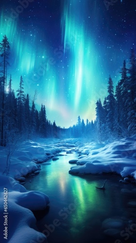 Like an intricate celestial veil, the ethereal glow of the Northern Lights casts a majestic aura over the Arctic landscape. A harmonious symphony of electric blues, purples, and golds Mod3f