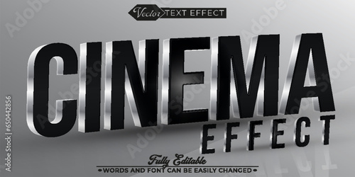 3D Cinema Effect Vector Editable Text Effect Template