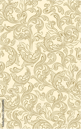 Seamless Baroque Pattern On Beige Background © DC Designs