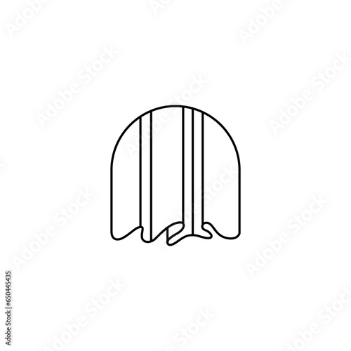 Window curtain logo with line design style