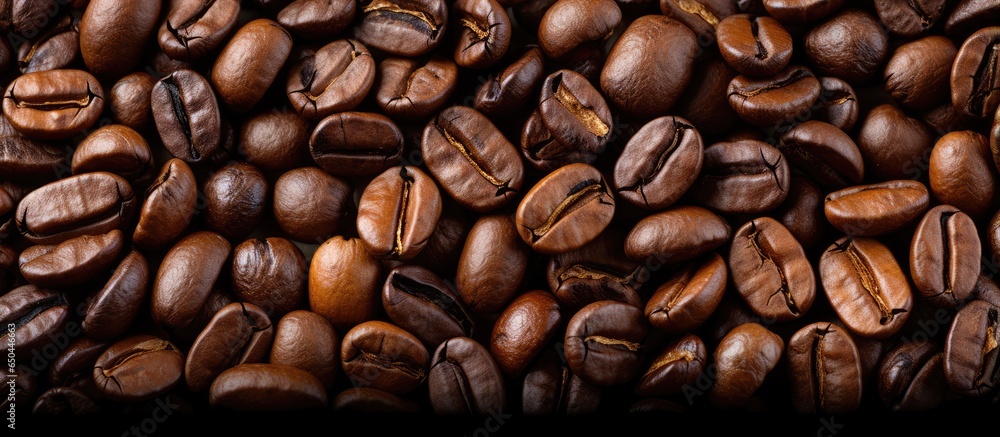 Obraz premium Roasted coffee beans backdrop