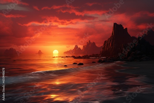 Sunset Firestorm: 8K Photorealistic Horizon Blaze 