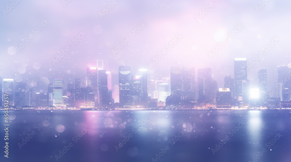 Illustration of blurred abstract background lights of a big city. Beautiful view of blurred abstract cityscape.
