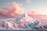 Dreamy Peaks in Pastel: 98% Photorealism
