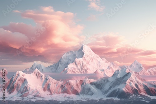 Dreamy Peaks in Pastel: 98% Photorealism 