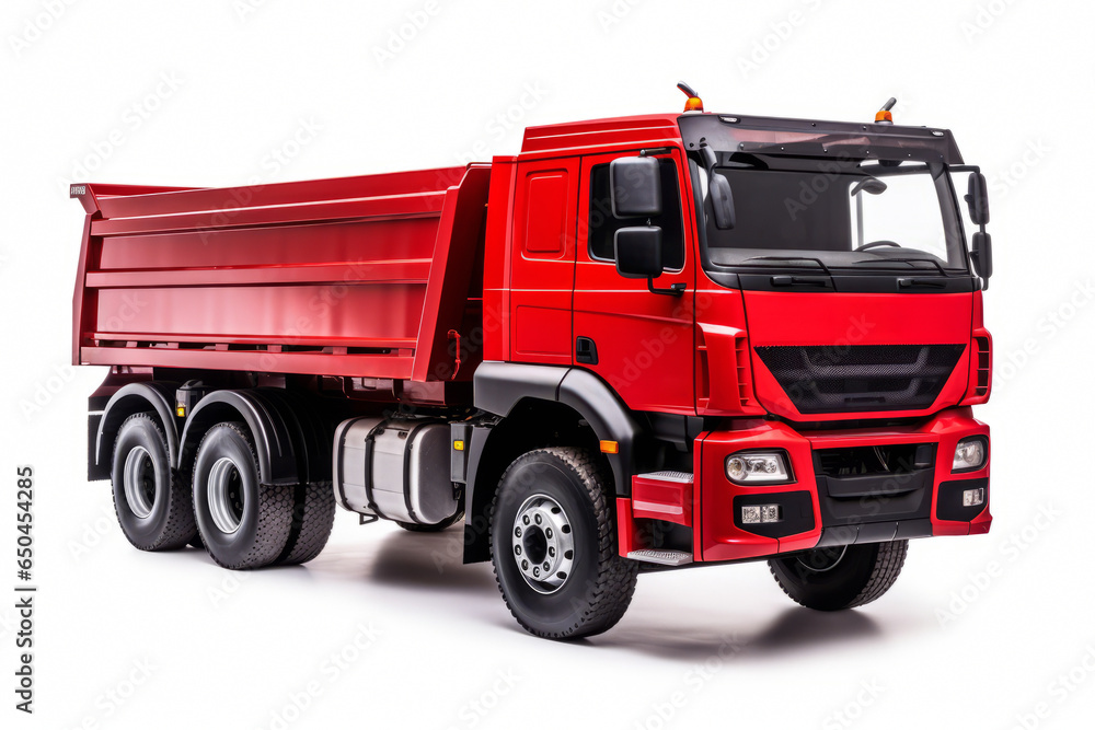 Red dump truck often used on construction site or truck isolated on white background.generative ai
Red dump truck often used on construction site or truck isolated on white background.generative ai