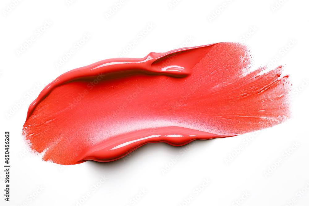 Beautifully smeared red cream or cream streak isolated on white background, top view.generative ai
Beautifully smeared red cream or cream streak isolated on white background, top view.generative ai