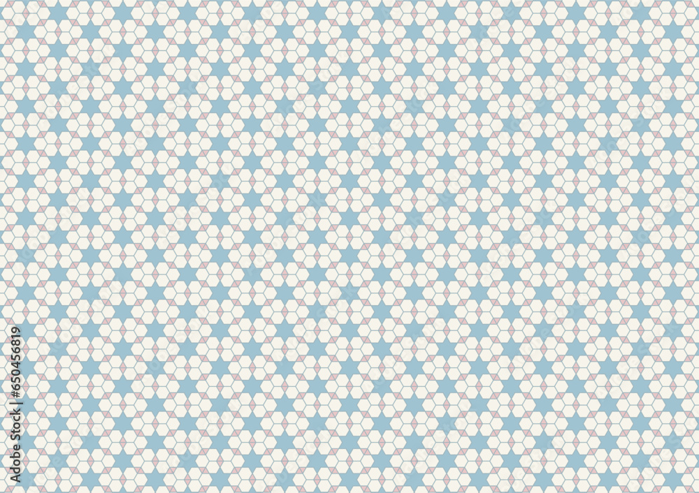 Decoration geometric hexagon blue star minimal pattern background Decoration geometric hexagon blue star minimal pattern background