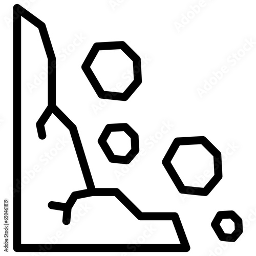 landslide icon illustration design with outline