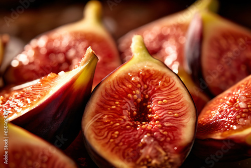 Fresh fig slices close up