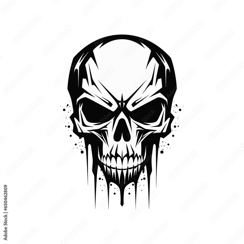 Fototapeta premium Abstract minimalist skull vector. Suitable for horror, rock, and hardcore graphic design.