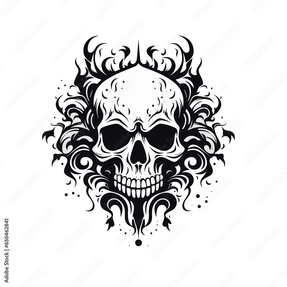Fototapeta premium Abstract minimalist skull vector. Suitable for horror, rock, and hardcore graphic design.