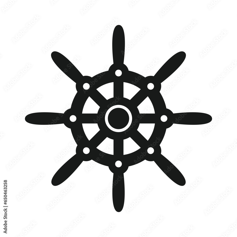 Obraz premium ship steering wheel icon vector illustration