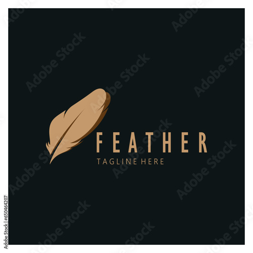 Feather logo, feather pen logo, law firm feather logo vector simple design