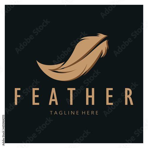 Feather logo, feather pen logo, law firm feather logo vector simple design