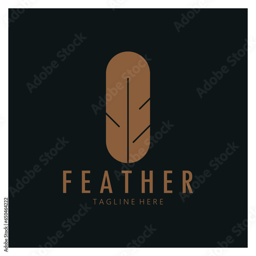 Feather logo, feather pen logo, law firm feather logo vector simple design