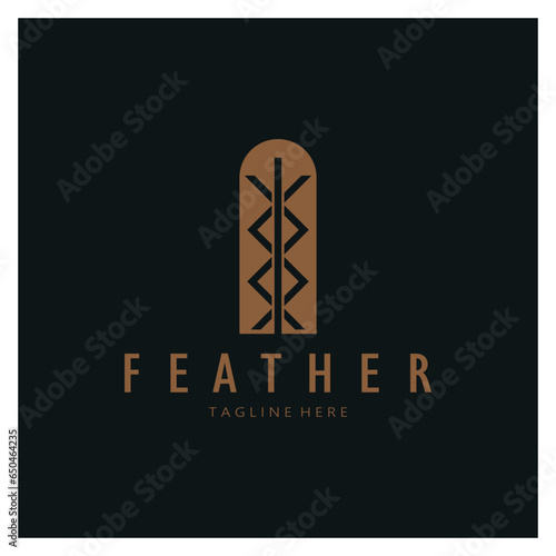 Feather logo, feather pen logo, law firm feather logo vector simple design