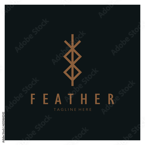 Feather logo, feather pen logo, law firm feather logo vector simple design