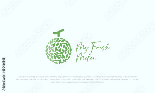 melon logo simple, modern style with abstract unique pattern