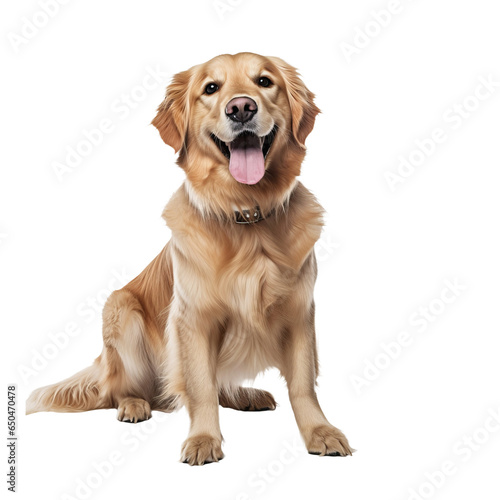 playful happy golden retriever dog isolated on transparent background