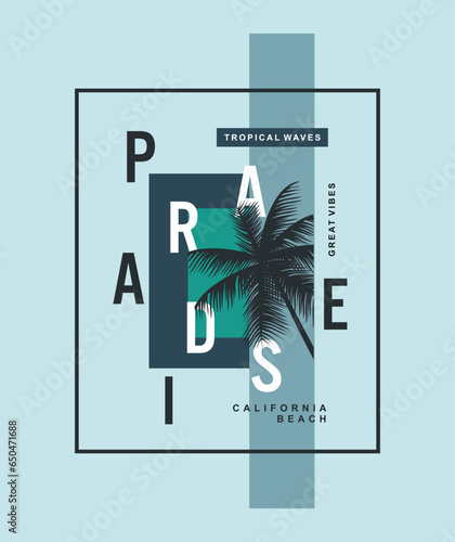 Paradise good vibes illustration typography vector design 