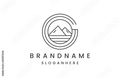 Letter g mountain logo template vector illustration design