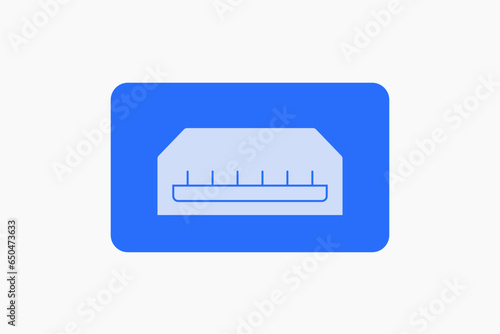 Geometric connector illustration in flat style design. Vector illustration. Duotone blue.