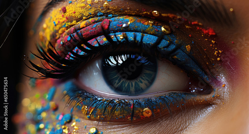 girl's eye in paint painting