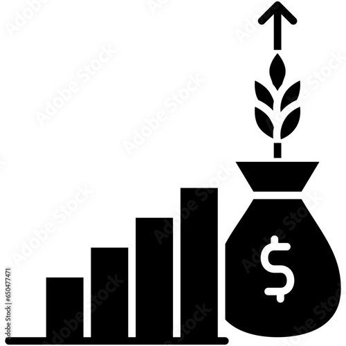 Crop Yield Icon. Harvest Increase Report Symbol Stock Illustration. Vector Solid Icons For UI Web Design And Presentation