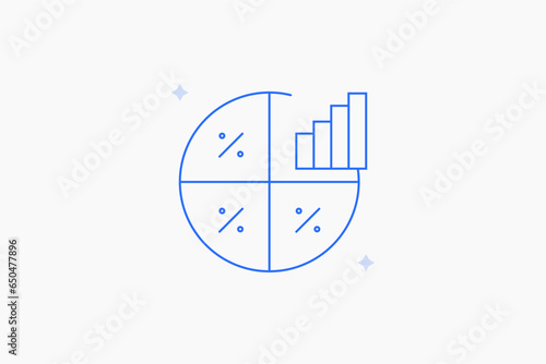 Geometric succes illustration in flat style design. Vector illustration. Duotone blue.
