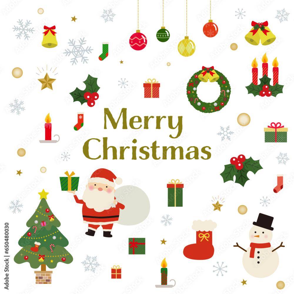 クリスマスのイラスト素材セット クリスマスのイラスト素材セット